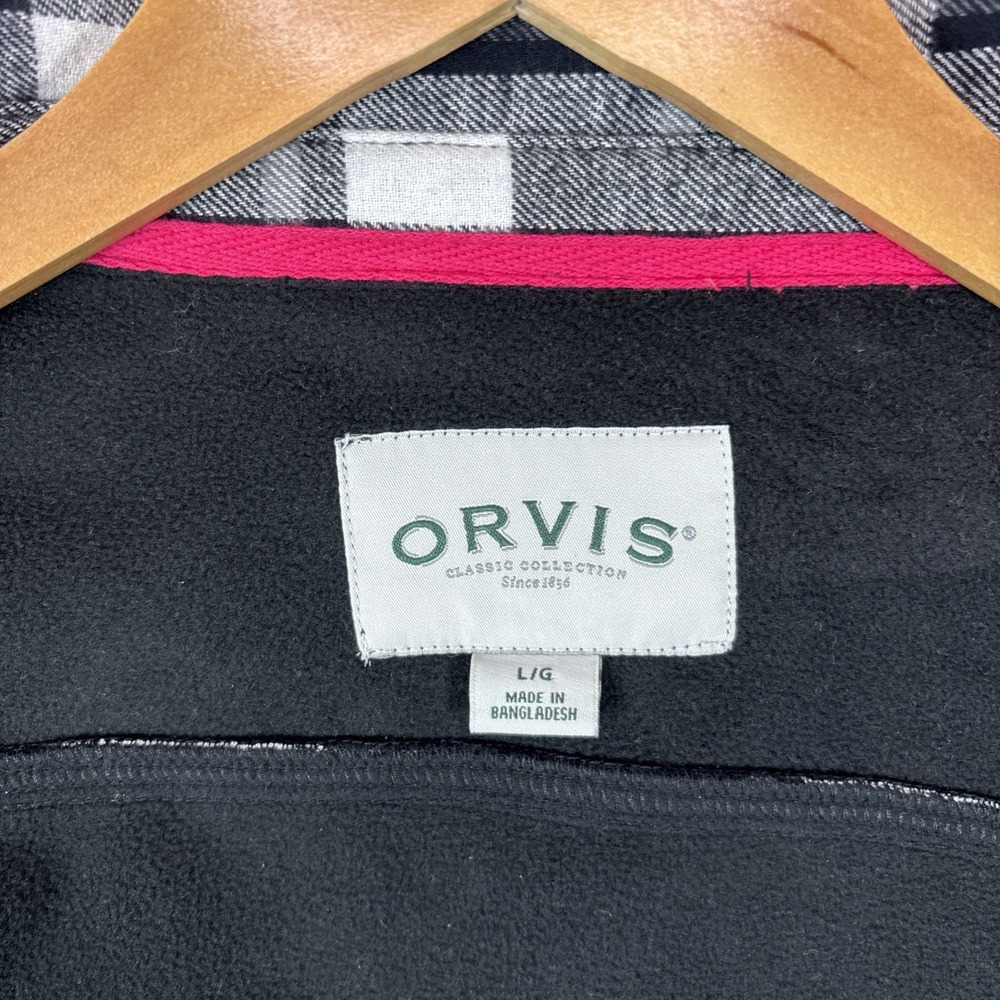 Orvis Womens Sz L Fleece Lined PLAID Shirt Jacket Shacket Snap Outdoor - Picture 4 of 9